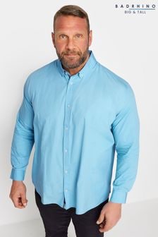 BadRhino Big & Tall Sky Blue 100% Cotton Poplin Long Sleeve Shirt (Q71494) | $45