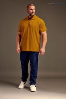 بني - قميص بولو سادة مقاسات كبيرة وطويلة من Badrhino Big & Tall (Q71499) | 105 د.إ