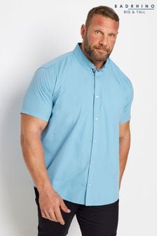 BadRhino Big & Tall Light Blue Short Sleeve Poplin Shirt (Q71509) | SGD 46