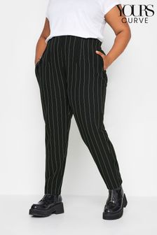 Yours Curve Black Darted Tapered Trousers (Q71587) | 1,659 UAH