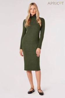 Apricot Green Roll Neck Column Dress (Q71821) | ￥6,170