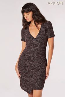 Apricot Dark Grey Multitone Ruched Dress (Q71827) | $69