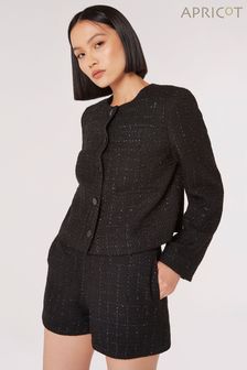 Apricot Black Tweed Party Jacket (Q71855) | ￥9,690