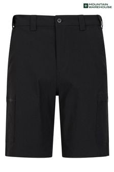 Mountain Warehouse Black Mens Trek Stretch Walking Shorts (Q72028) | €46
