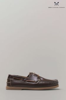 Crew Clothing Company Chocolate Brown Leather Boat Shoes (Q72059) | €46