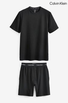 Calvin Klein Cotton Stretch Lounge Black Pyjama Short Set (Q72071) | AED360