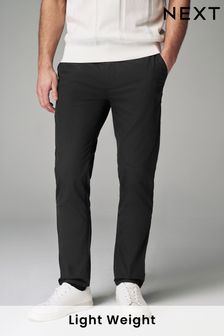 שחור - גזרה צרה - מכנסי צ'ינו מבד קליל ונמתח (Q72586) | ‏86 ‏₪