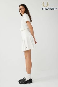 Fred Perry Womens Lace Tape Pleated White Skirt (Q72593) | 799 QAR