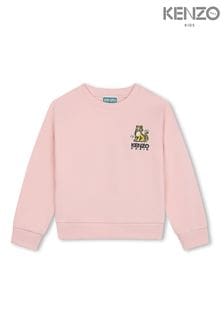 KENZO KIDS Pink Tiger Logo Back Print Sweater