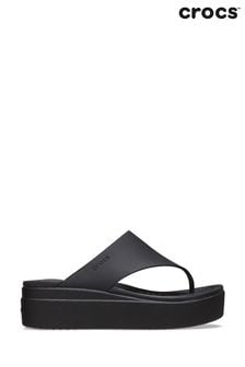 Crocs Black Brooklyn Flip Sandals (Q72619) | $86