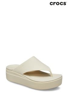 Crocs Cream Brooklyn Flip Sandals (Q72626) | $86