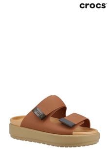 棕色 - Crocs Brooklyn Luxe Black Sandals (Q72644) | NT$3,270