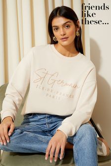 Friends Like These Langärmeliges Sweatshirt mit Rundhalsausschnitt und Slogan (Q72652) | 23 €
