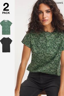 Pack 2 de camisetas verdes con diseño animal de corte holgado de JD Williams (Q72691) | 27 €