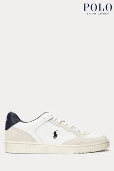Polo Ralph Lauren White Polo Luxe Trainers (Q72802) | €192