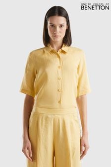 أصفر - قميص كتان من Benetton (Q72826) | 319 ر.س