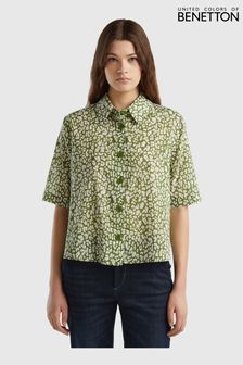 Benetton Green Floral Cotton Shirt (Q72829) | €45