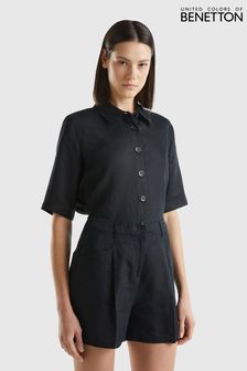 أسود - قميص كتان من Benetton (Q72854) | 319 ر.س