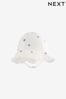 Blue Ditsy Floral Baby Wide Brim Bucket Hat (0mths-2yrs) (Q72930) | KRW18,100