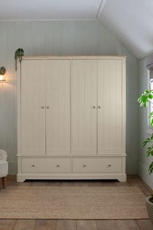 Stone Hampton Painted Oak 4 door, 2 drawers Wardrobe (Q73015) | €2,200