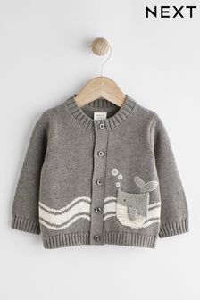Grey Whale Baby Cardigan (0mths-2yrs) (Q73021) | €22 - €25