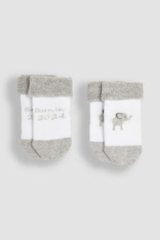Набор из 2 пар носков для малышей с принтом "Born In 2024" Jojo Maman Bébé (Q73130) | €9
