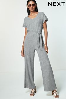 灰色 - 實用風格織紋連身褲 (Q73148) | NT$2,190