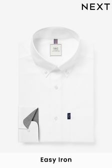 White Regular Fit Easy Iron Button Down Oxford Shirt (Q73498) | kr243