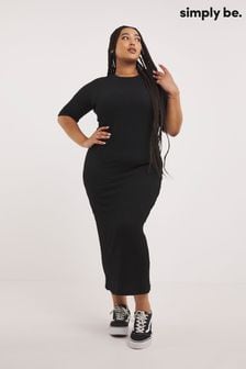 Simply Be Black Popcorn Maxi Dress (Q73516) | $64