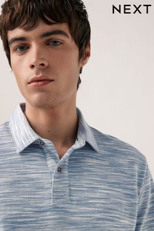 Blue Textured Textured Polo Shirt (Q73547) | 119 QAR