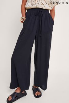 Črna - Monsoon hlače s širokimi hlačnicami Lana (Q73664) | €56