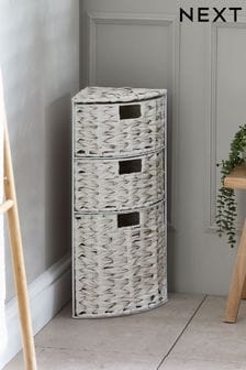 Cream Woven Corner Storage Drawers (Q73777) | $80