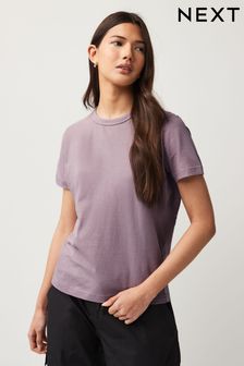 Violet mauve - T-shirt Essential 100% pur coton à manches courtes à col ras du cou (Q73853) | 8€
