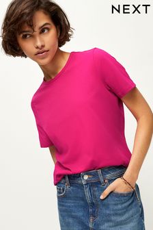 Rosa - Camiseta de cuello redondo y manga corta con alto contenido en algodón de The Everyday (Q73905) | 7 €