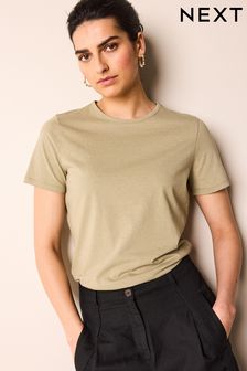Olivengrün - The Everyday T-Shirt mit Rundhalsausschnitt und kurzen Ärmeln aus reicher Baumwolle (Q73908) | 7 €