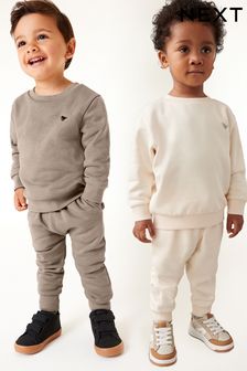 Putty/Ecru White - Jersey Sweatshirt And Jogger Set 2 Pack (3 luni - 7 ani) (Q73918) | 166 LEI - 232 LEI