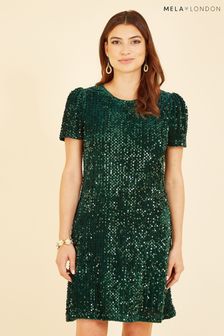 Зеленый - Платья с пайетками Mela (Q73930) | €56