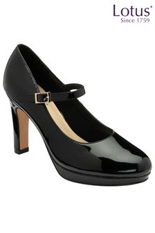 Lotus Jet Black Mary-Jane Shoes (Q73942) | ₪ 302