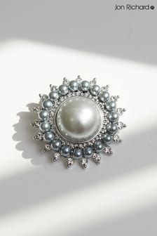 Jon Richard Silver Vintage Inspired Pearl Brooch - Gift Boxed (Q74033) | ₪ 111