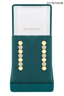 Jon Richard Gold Tone Cubic Zirconia Tennis Earrings (Q74071) | €40