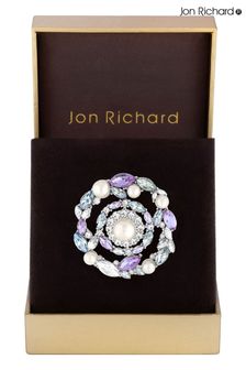 Jon Richard Silver Pearl Brooch - Gift Boxed (Q74097) | AED144
