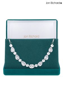 Jon Richard Silver Cubic Zirconia Mixed Stone Necklace - Gift Boxed (Q74112) | LEI 418