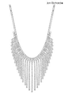 Jon Richard Silver Tone Crystal Diamante Fringe Necklace (Q74113) | HK$288