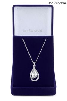 Jon Richard Silver Cubic Zirconia Pendant Necklace - Gift Boxed (Q74141) | AED166