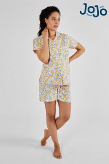 JoJo Maman Bébé Lemon Print Maternity & Nursing Short Pyjamas Set