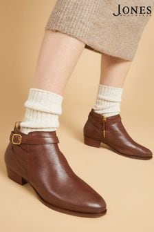 Jones Bootmaker Cream Fairlop Leather Heeled Ankle Boots