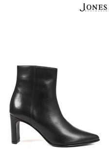 Jones Bootmaker Capriana Heeled Black Ankle Boots (Q74220) | SGD 252