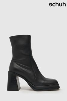 Schuh Arno Leather Platform Black Boots (Q74231) | €114