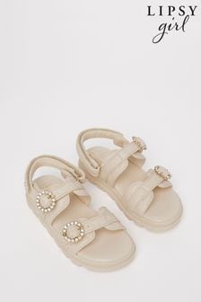 Lipsy Cream Quilted Chunky Flatform Occasion Sandal (Q74303) | €41 - €47