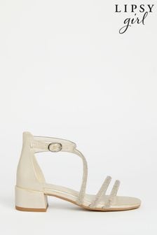 Lipsy White Low Block Heel Occasion Sandals (Q74347) | KRW55,500 - KRW64,000